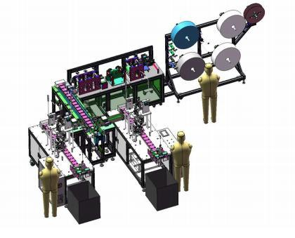 Máquina para fabricar mascarillas protectoras semiautomática (100-150PCS / min)