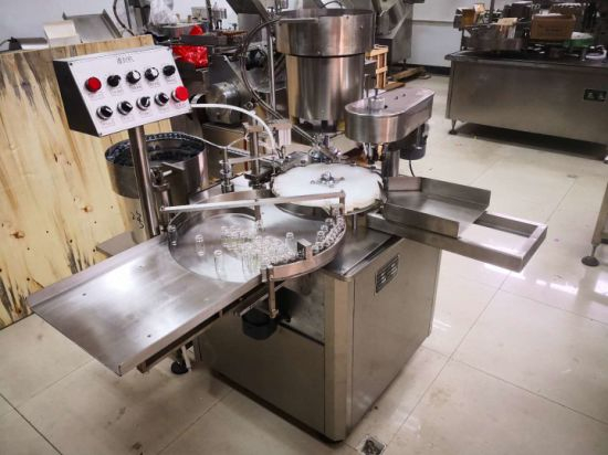 Tapón de llenado de líquido para viales de inyección de 2/3/5/10/20 ml, máquina taponadora con alimentador de botellas