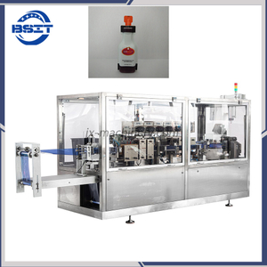Máquina empacadora, llenadora y sellado de cosméticos en ampollas de plástico con máquina de etiquetado adicional (DSM)